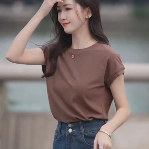 🔥限时秒杀49.9💰买一送一‼【茧墨】圆领简约小飞袖设计瘦瘦T恤短袖 商品图2