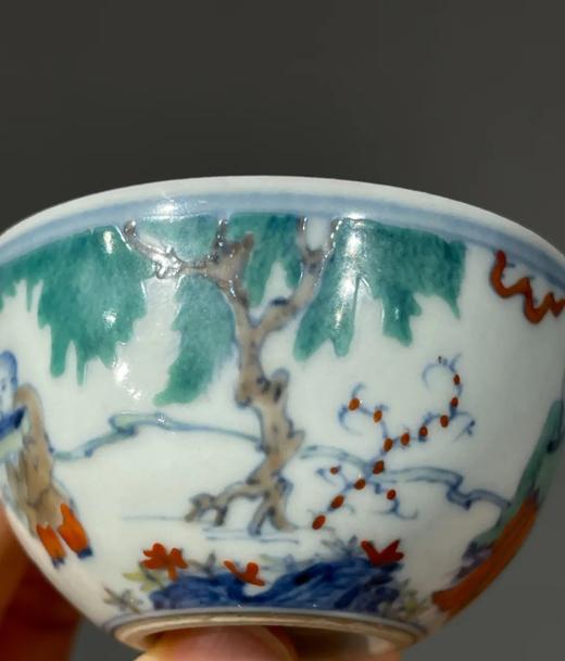 斗彩王羲之爱鹅图酒杯，顺丰包邮 商品图13