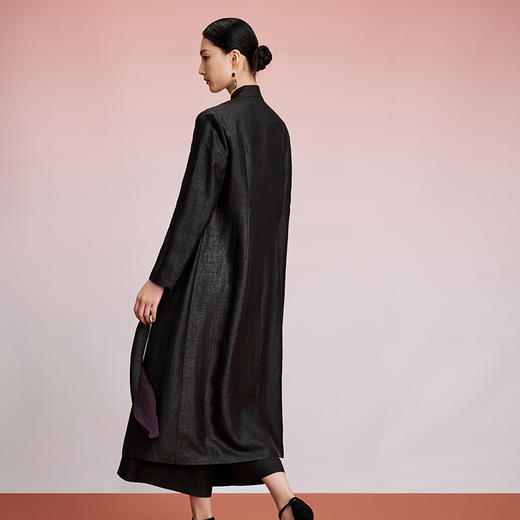 TANGY Collection天意精品2024秋季新品中国风中长款撞色女士风衣外套 商品图2
