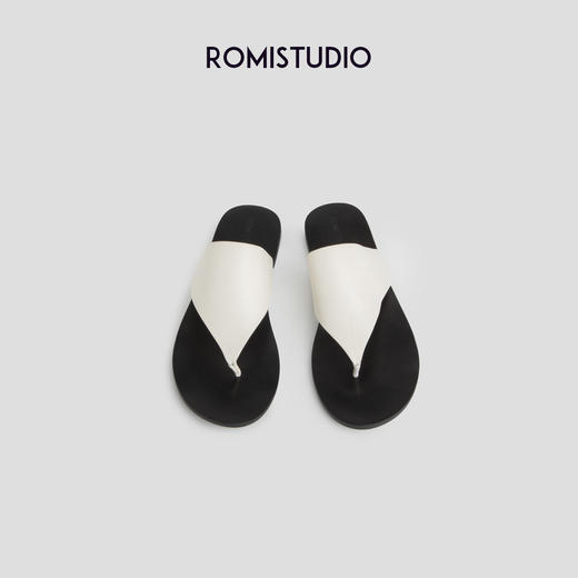 ROMI STUDIO”简约休闲“三角人字夹趾平底度假外穿拖鞋S3658 商品图1