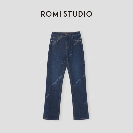 ROMI STUDIO“塑腿系列”棕标竹节纱混纺肌理感纽约牛仔裤 24SSN640 商品图0