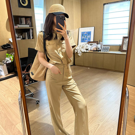 ROMI STUDIO“法式衣橱”醋酸天丝混纺高腰口袋提臀显瘦直筒裤K3434 商品图3