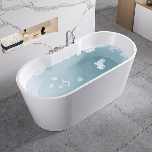 帝王洁具圆形独立浴缸家用泡澡盆成人日式深泡卫生间亚克力1.6米TB012-1 商品图0