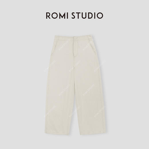 ROMI STUDIO“Chillaxed”100%棉原胚颗粒感洗水九分休闲裤24SSK299 商品图0