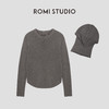 ROMI STUDIO“率性过冬”100%绵羊毛灰咖色针织打底＋拉法帽23AWM330 商品缩略图0