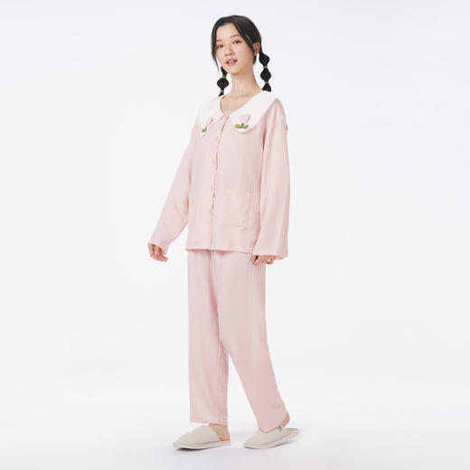 都市丽人睡衣好睡好眠长袖家居服软绵绵1.0薄女士软绵绵长袖长裤LHT1R1 商品图2
