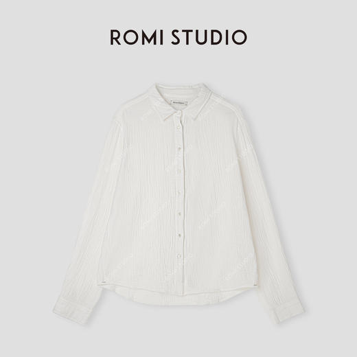 ROMI STUDIO “棉的美学” 100%云柔棉微皱肌理感长袖衬衣 24SSF159 商品图1