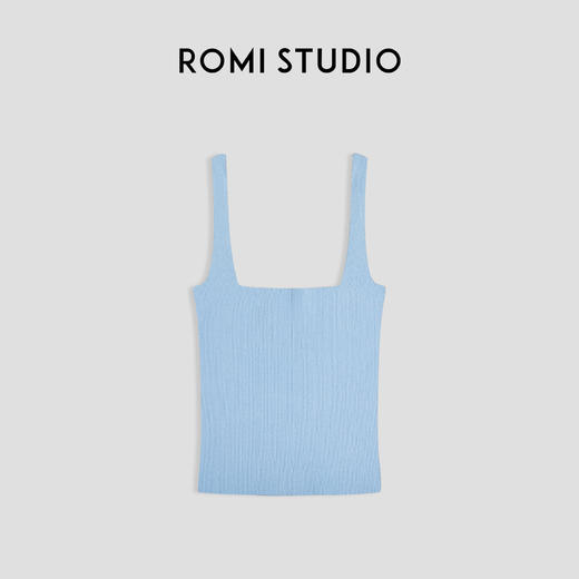 ROMI STUDIO口碑升级 百搭高品质海蓝蓝吊带小众背心M3134 商品图0