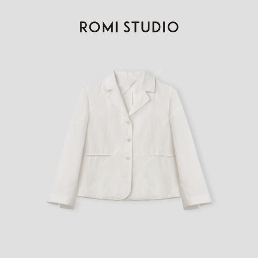 ROMI STUDIO “法式优雅” 衣橱经典亚麻棉半麻衬西装外套24SSW599 商品图0