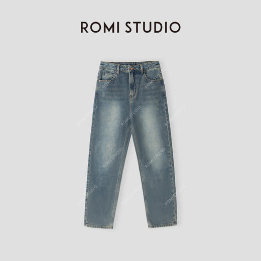 ROMI STUDIO“Classic Retro”牛仔棉微弹水洗猫须牛仔裤 23AWN1459 商品图0