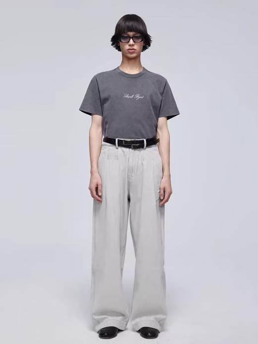 Simple Project/Y24112/Rhinestone T-shirt烟灰洗褪烫钻logoT恤 商品图2