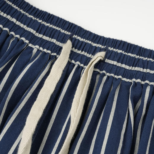 ROMI STUDIO“Classic Retro”100%棉撞色条纹拼接褶皱半裙24SSQ084 商品图1