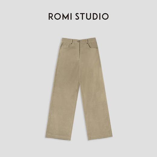 ROMI STUDIO“秋冬美拉德”腔调穿搭高腰卡其灰灯芯绒西裤 23AWK297 商品图0