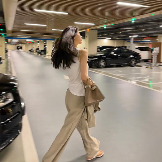 ROMI STUDIO“随性优雅”腔调穿搭 冰冰裤垂感宽松香草长裤K3225 商品图2