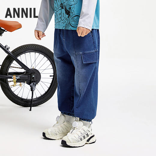男童元气靛蓝潮牛仔长裤新款安奈儿童装实体店同款XB436690 商品图1