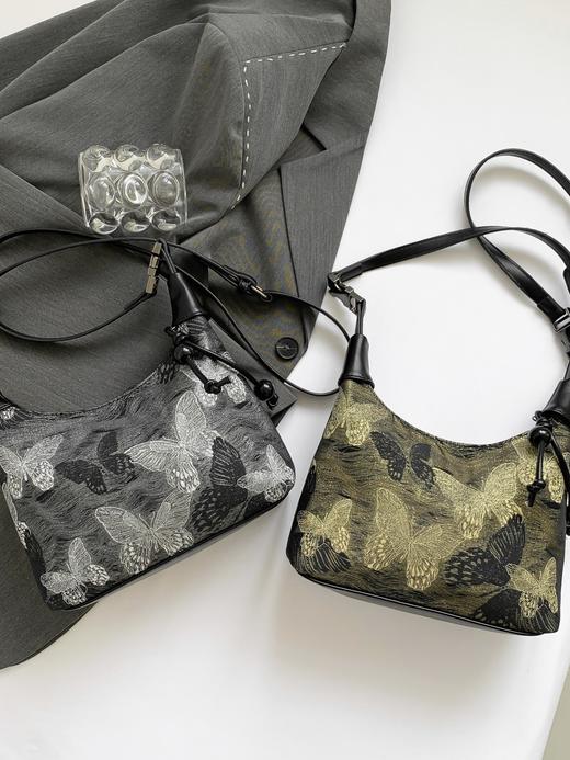 【新中式鎏金蝴蝶手提包】南风手提锁扣国风饺子包 复古单肩斜挎包 七夕情人节礼物 商品图4