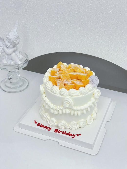 复古花边简洁草莓蛋糕（不是草莓季节换芒果） 商品图1