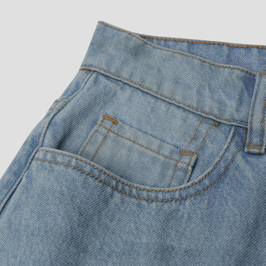 ROMI STUDIO “贵妇裤” 100%斜纹棉高腰直筒水洗蓝牛仔裤 23AWN288 商品图2