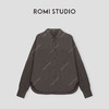 ROMI STUDIO“经典复古”100%棉圆下摆洗水乌木色长袖衬衣24SST045 商品缩略图0