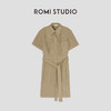 ROMI STUDIO【luxy系列】卡其色法式显瘦气质短袖连衣裙 D3428 商品缩略图4