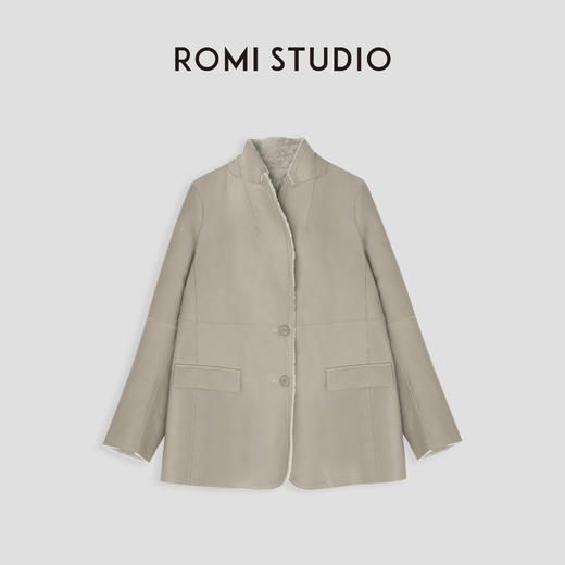 ROMI STUDIO“quiet luxury”两面穿茧型翻领皮毛一体外套 23AWW624 商品图1