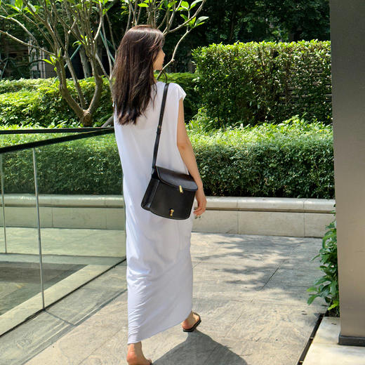 ROMI STUDIO“慵懒随性”110g定制棉阔型长款连衣裙带吊带裙D3777 商品图3