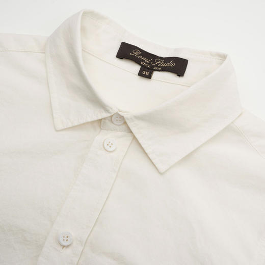 ROMI STUDIO“Cozy Design”棉质自然皱感宽松翻领休闲衬衣24SST080 商品图1