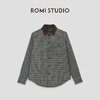 ROMI STUDIO“美式复古”腔调穿搭细格纹拼灯芯绒长袖衬衣24SST118 商品缩略图4