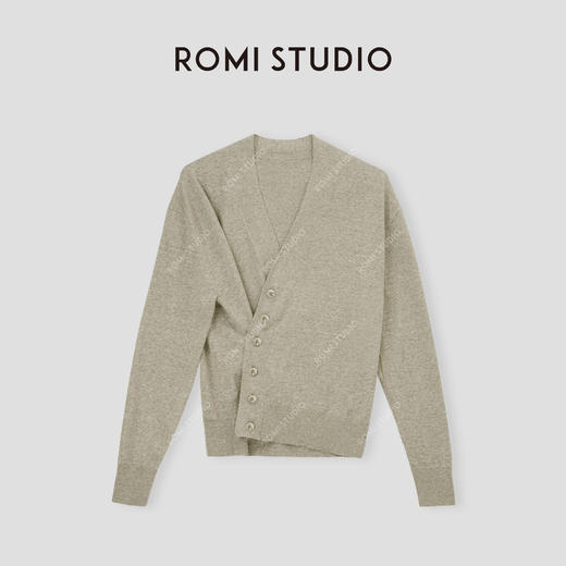 ROMI STUDIO“格雷高知”18针棉麻混纺弹力轻薄针织开衫24SSM434 商品图0