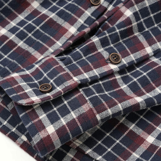 ROMI STUDIO“美式复古”100%棉水洗磨毛宽松格纹翻领衬衣24SST212 商品图3