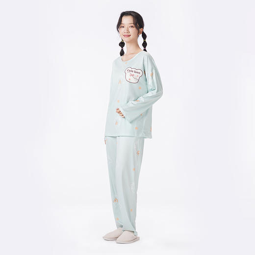 都市丽人睡衣超值精选长袖家居服仿棉牛奶丝薄女士牛奶丝套装LHT2H8 商品图2