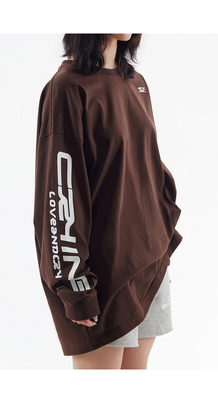 CryingCenter 袖上印花双色运动长tee 情侣宽松休闲 哭喊中心