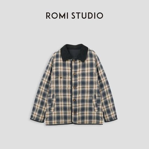 ROMI STUDIO“两面穿”90白鹅绒腔调穿搭拼反绒皮羽绒外套23AWW1047 商品图1