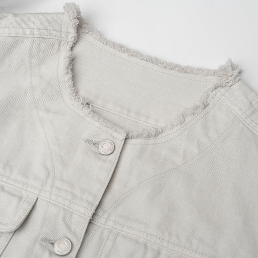 ROMI STUDIO100%棉苏特环保染料 水洗做旧椰子白牛仔外套23AWN360 商品图1