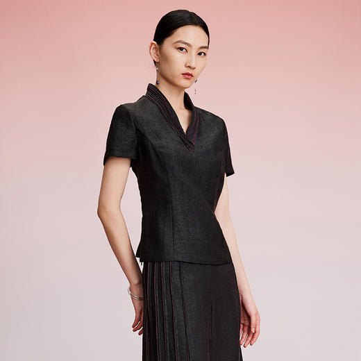 TANGY Collection天意精品2024秋季新品中国风女士T恤单上衣 商品图1