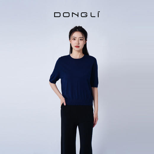 东黎 • 丝绒女士春夏圆领时尚舒适透气半袖 4636 商品图5