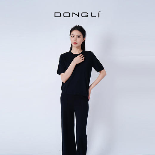 东黎 • 山羊绒女士春夏精纺时尚舒适短袖 4638 商品图3