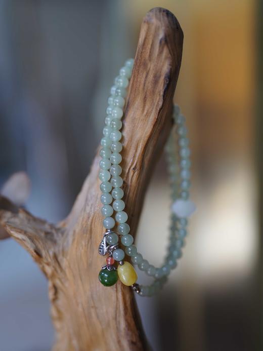 难以复制的国风美学——晴水和田玉珠串！玉质地油润细腻，莹润冰透的果冻质感~整体色调清新淡雅，佩戴复古雅致！细腻温润，清幽洁净， 衬托东方女子的从容与风雅 商品图7