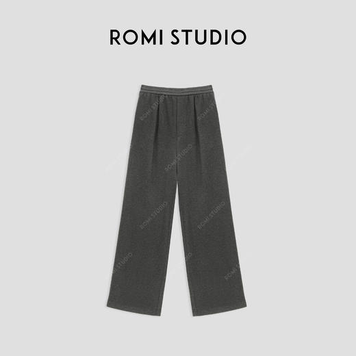 ROMI STUDIO“法式侘寂”醋酸羊毛混纺亲肤高腰直筒卫裤23AWK1084 商品图0