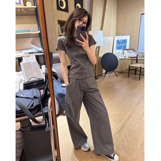 ROMI STUDIO“率性洒脱”轻薄透气机能风高腰直筒工装裤K3493 商品图1