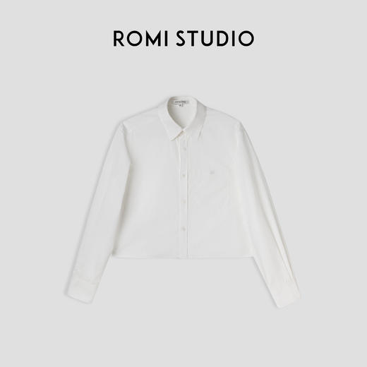 ROMI STUDIO“简约随性”100%棉刺绣短款法式宽松复古白衬衣T3210 商品图1