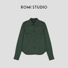 ROMI STUDIO“利落随性”天丝棉混纺工装口袋复古绿衬衣23AWT406 商品缩略图0