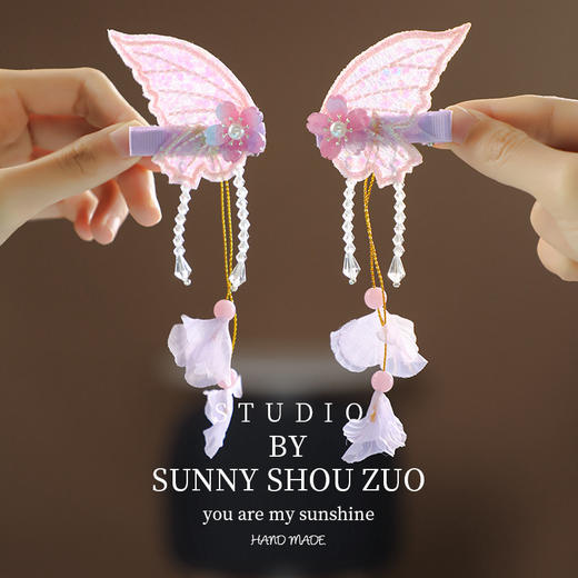 【爆火26款！】公主儿童古风发饰流苏国风复古宝宝发夹中国风汉服古装飘带对夹 商品图13