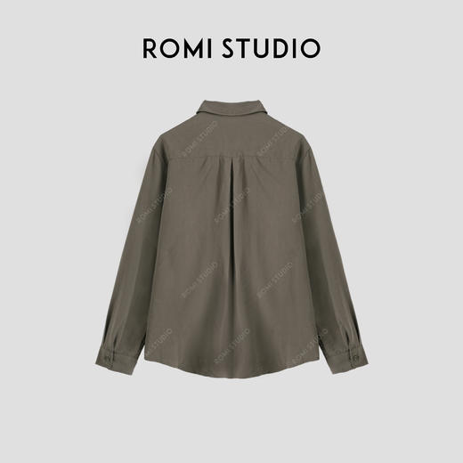 ROMI STUDIO “自然之下” 桑蚕丝褶皱纹路肌理感宽松衬衣 421C9035 商品图1