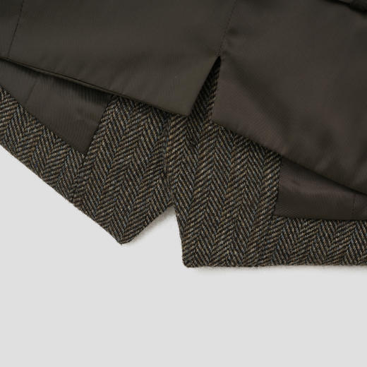 ROMI STUDIO“棕标系列”早秋羊毛混纺英伦复古人字纹时尚马甲W3287 商品图3