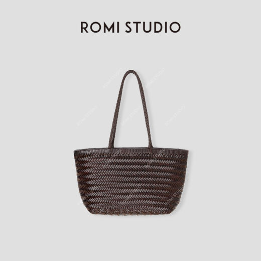 ROMI STUDIO ”自在格调“ 甄选牛皮手工编织大容量托特包 24SSB237 商品图0