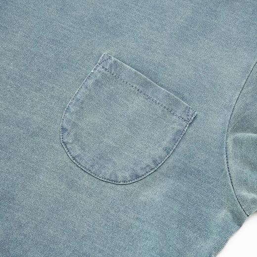 ROMI STUDIO“经典美式” 高比例棉复古洗水雾霾蓝短袖t恤 23AWT876 商品图2