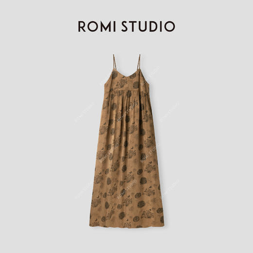 ROMI STUDIO “东方美学” 高密度丝感提花印花吊带连衣裙 24SSD784 商品图0