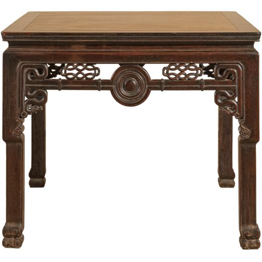 清中期 红木镶楠木面拱璧纹八仙桌 商品图5