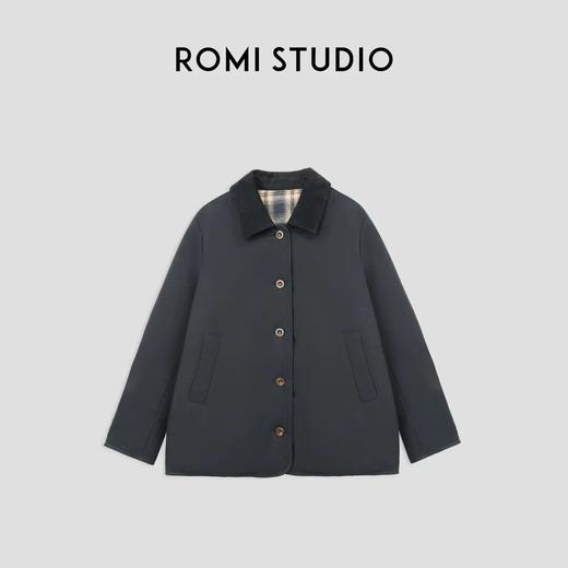 ROMI STUDIO“两面穿”90白鹅绒腔调穿搭拼反绒皮羽绒外套23AWW1047 商品图0